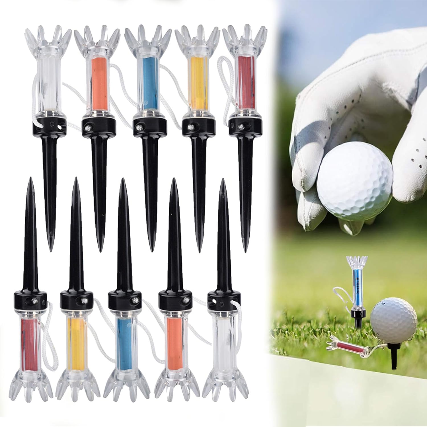 Golf Tee with Plastic 360 Degree Golf Tee,360
