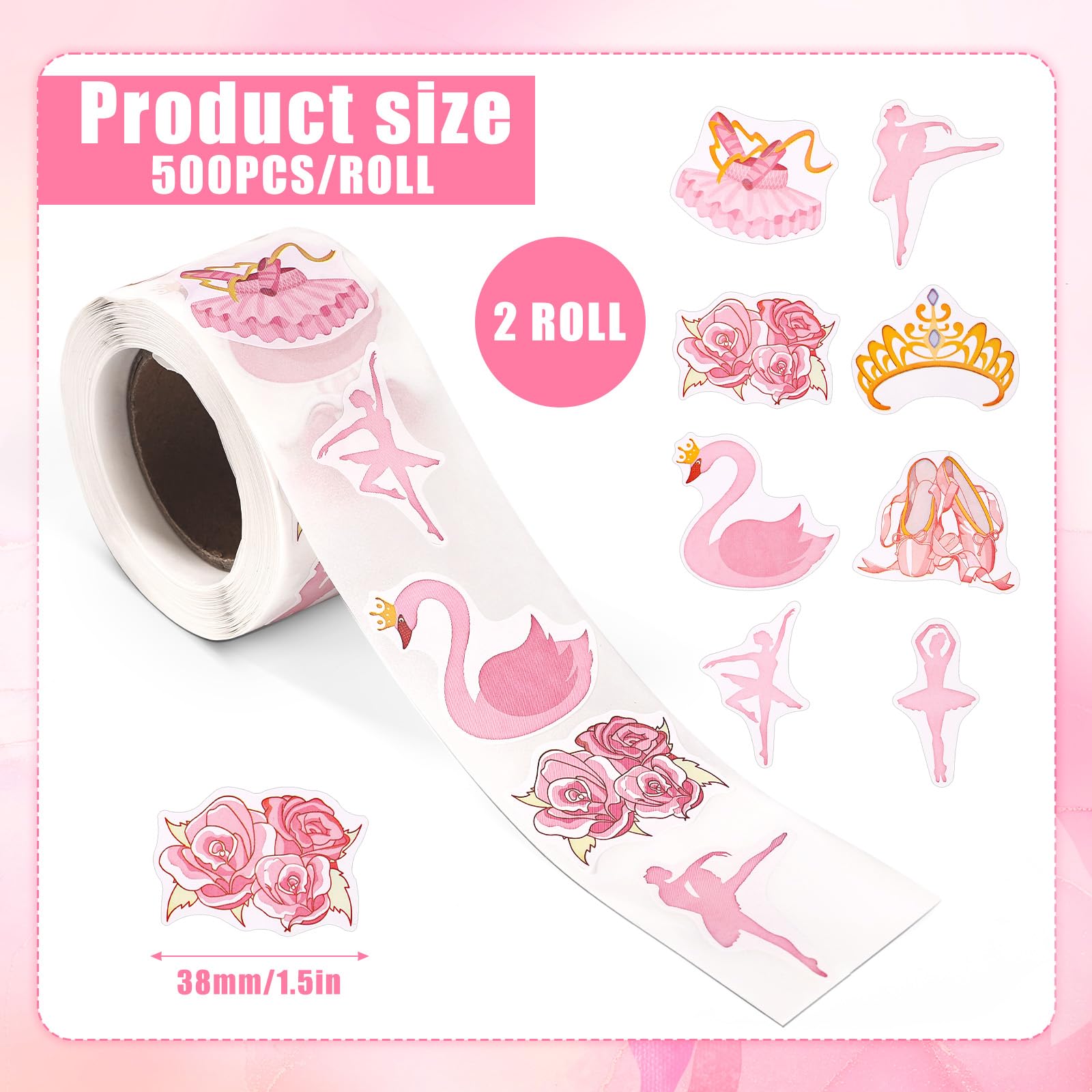 2 Rolls Ballet Dance Stickers - Image 2