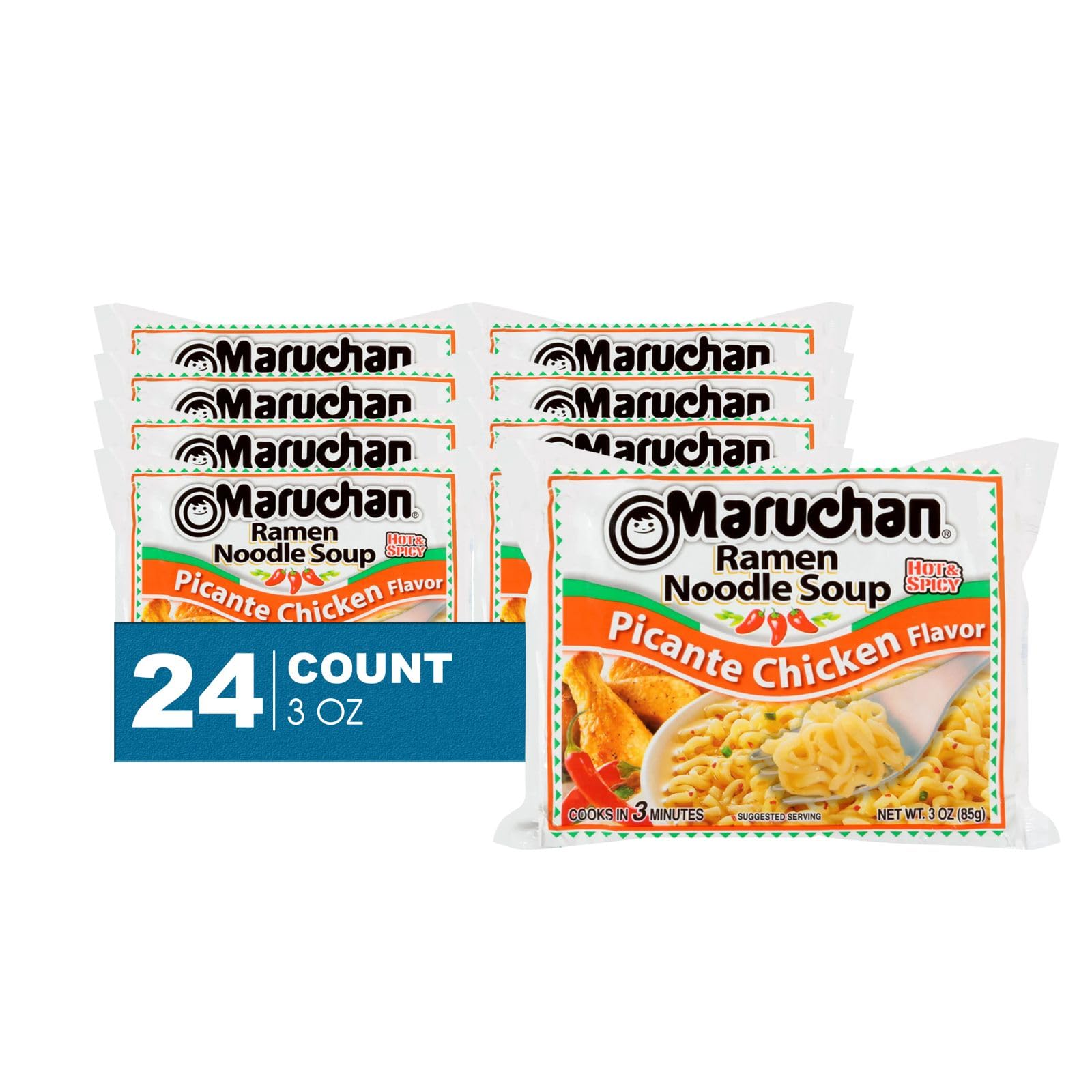 Maruchan24- Pack of Picante Chicken Instant Ramen Noodles 3 oz Pack