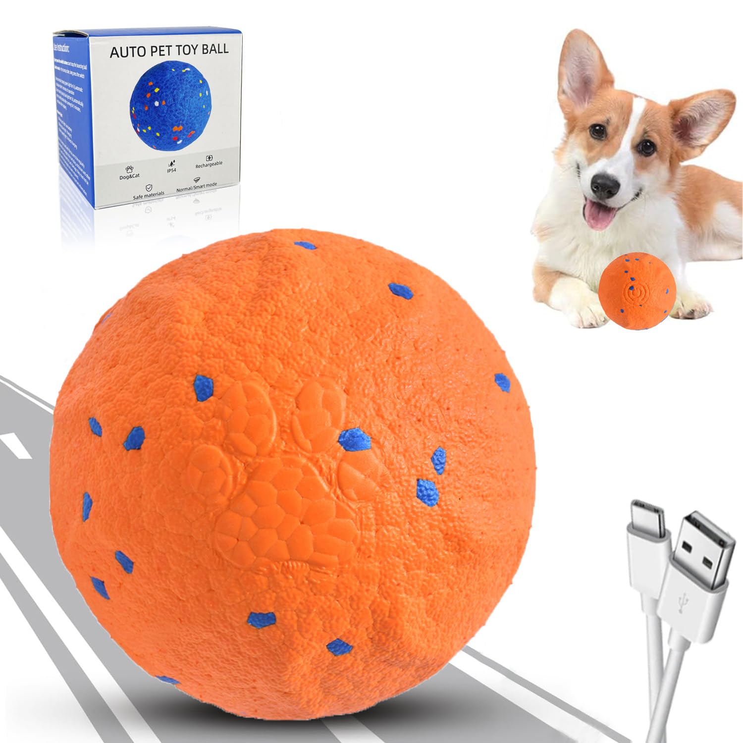 Balle interactive intelligente 2025 pour chien en E-TPU rechargeable Type-C