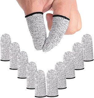 10 Pcs Cut Resistant Protection Finger Cots, Finger Sleeve, Finger Cover Life Extender for Kitchen, Work, Sculpture, Anti-Slip, Reusable