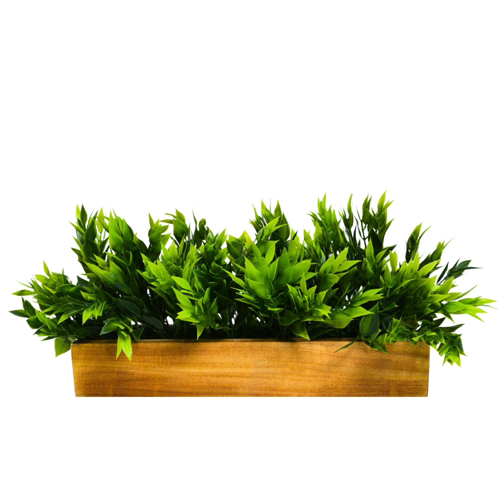 DecoreBugs Artificial Plant Leaves in Wooden Rectangular Tray, Home décor Items for Decoration DB-8157