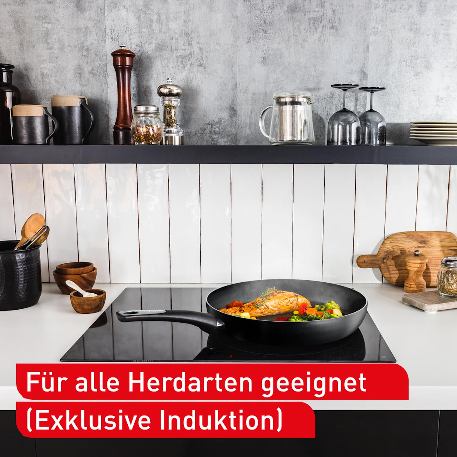 Tefal Hard Titanium Essential Bratpfanne 28 cm, Antihaftversiegelung, Thermo-Signal bei idealer Brattemperatur, spülmaschinengeeignet, Nicht induktionsgeeignet, Made in France, C38806