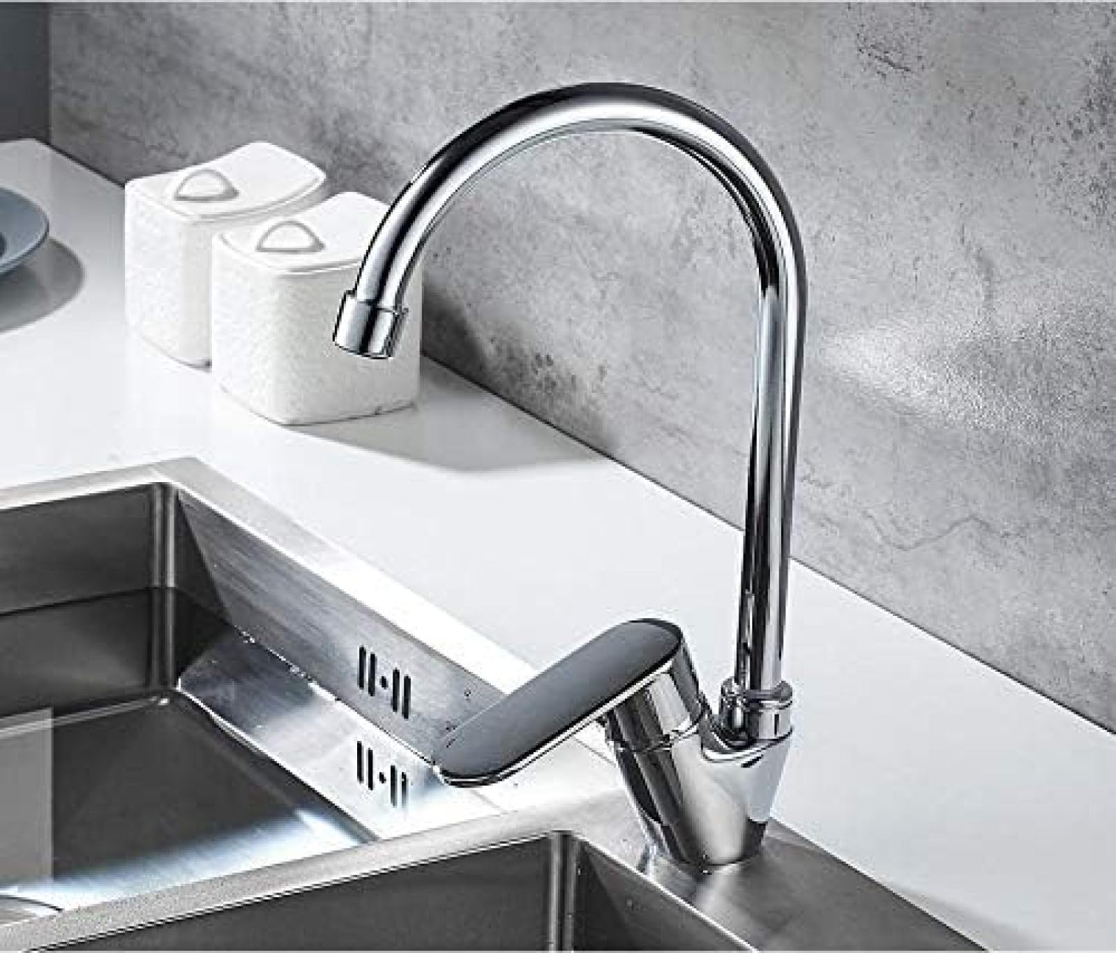 COSZWQDP Kitchen Taps Faucet Chrome Water Saver Mixer Flexible Sink Tap Bathroom Faucets