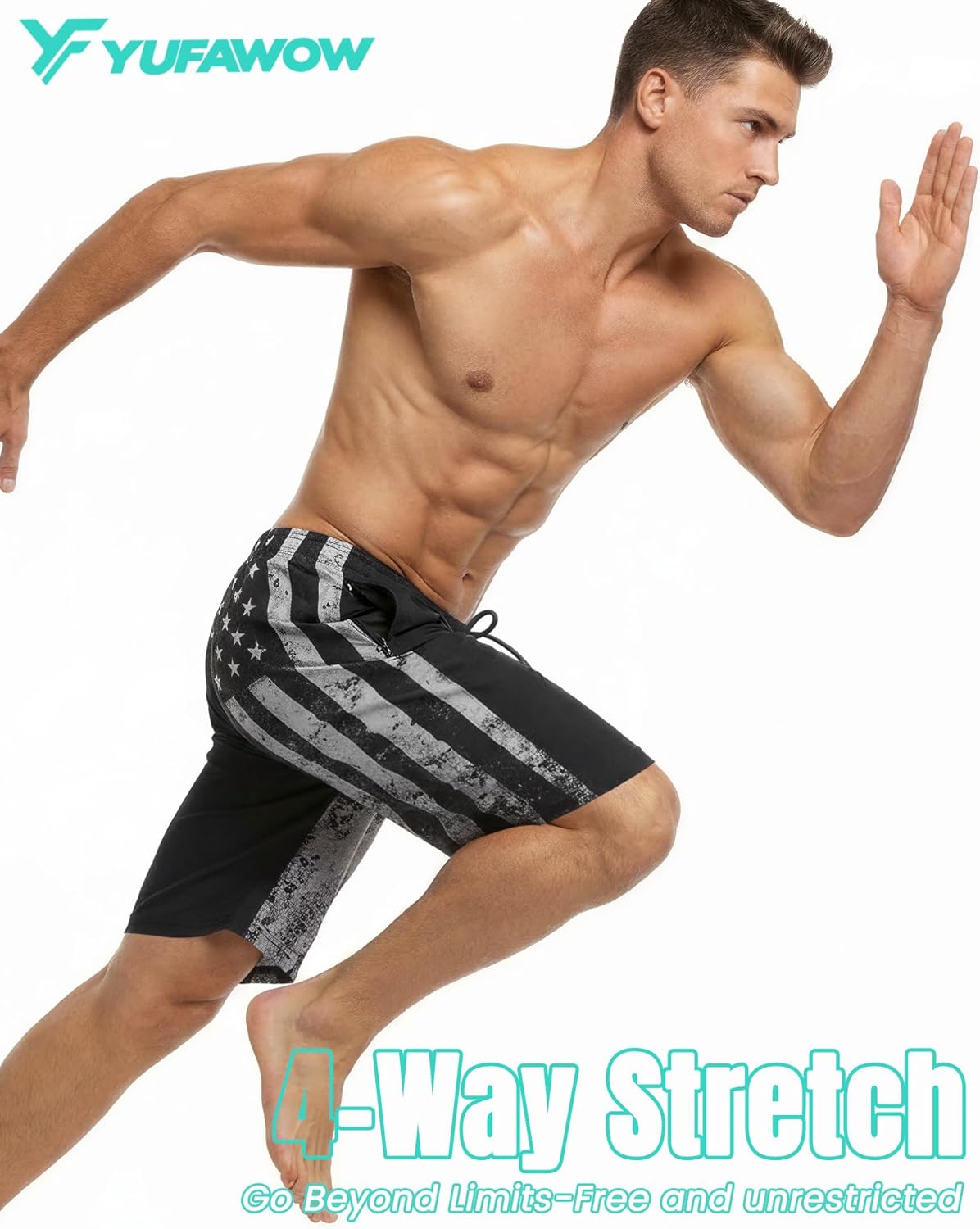 9 Inch Men Swim Trunks with Compression Breathable Liner Quick Dry Zipper Pockets for Water Beach Travel Cruise - Image 3