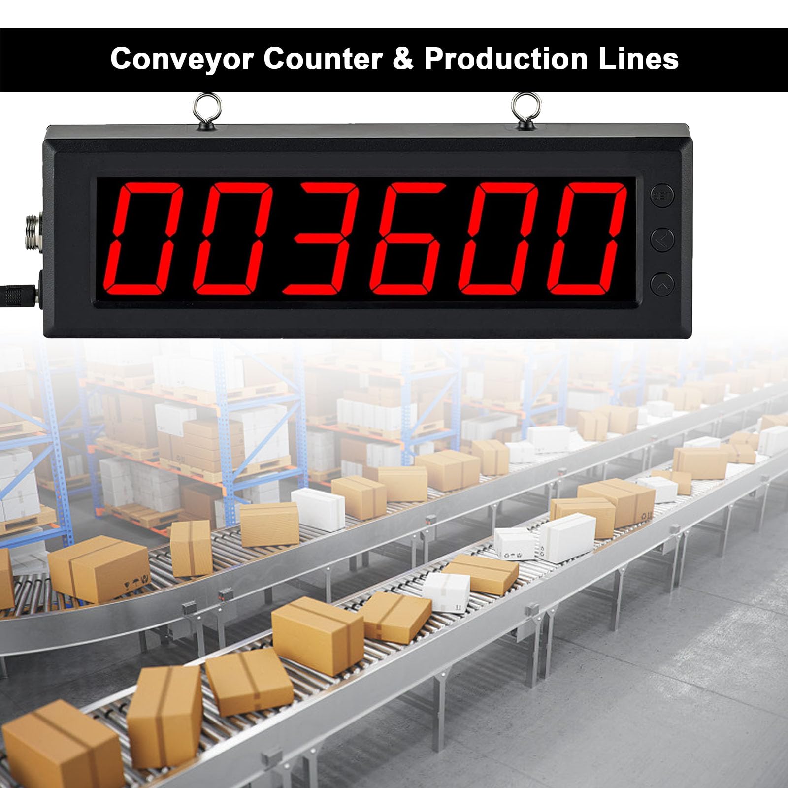 Contatore Digitale A Led, Display A Led Da 3,9 Pollici Con Sensore A Infrarossi Singolo, Distanza Di Rilevamento Di 28 Pollici E Telecomando Per Linee Di Nastri Trasportatori E Conteggio