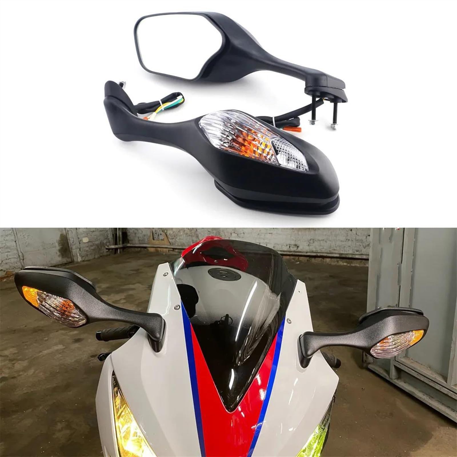 Außenzubehör Rückspiegel Mit Blinkerlicht LED 2009 2010–2012 2013 2014 2015 Für CBR1000RR 2008–2016/VFR1200(Clear Lens)