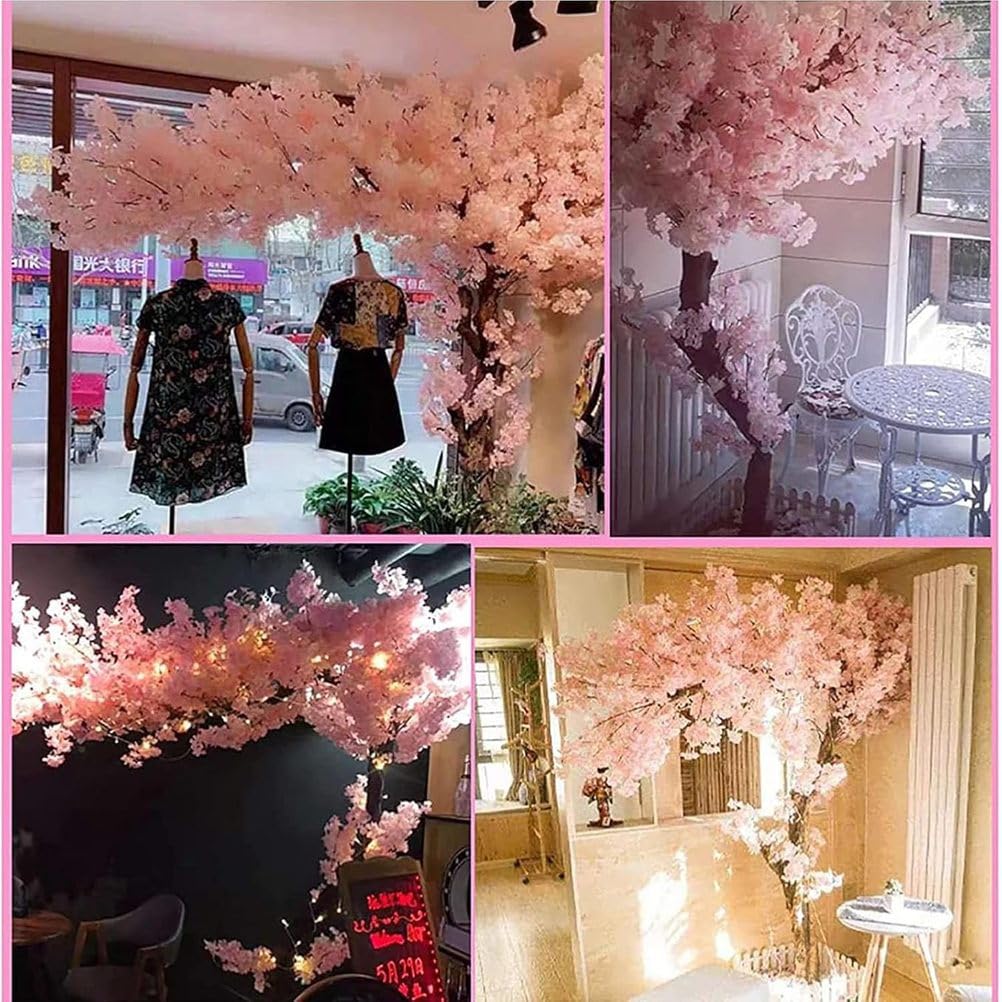 Japanischer Kirschbaum Künstlich Rosa, Sakura Baum, Kirschblütenbaum Künstlich XXL, Kunstbaum Kirschblüte Indoor Outdoor, für Zuhause,Hochzeit,Party,Garten,1.8x1.5m/5.9x4.9ft