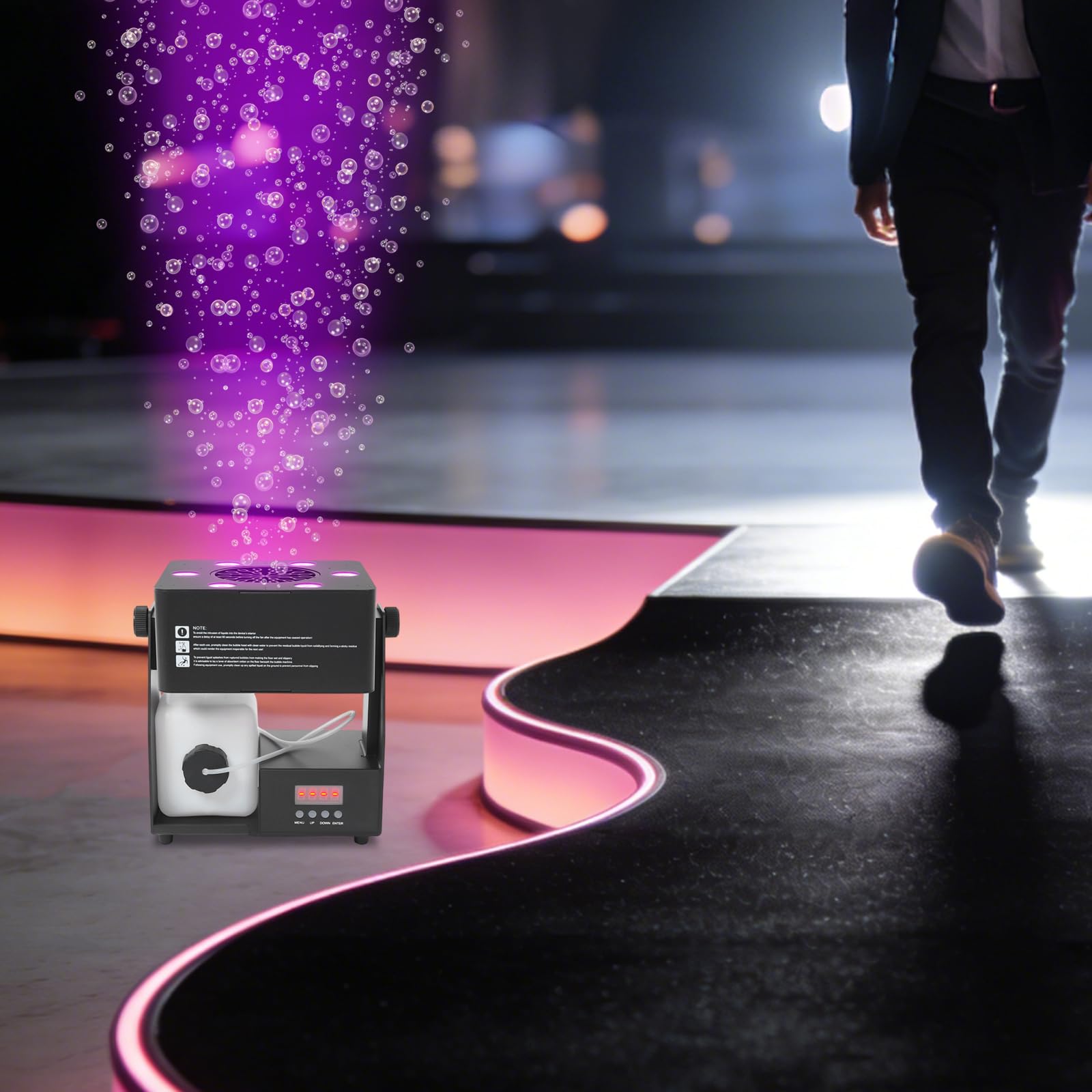 DMX512 maszyna do baniek mydlanych LED, 90 W, RGBW na scenę i imprezę