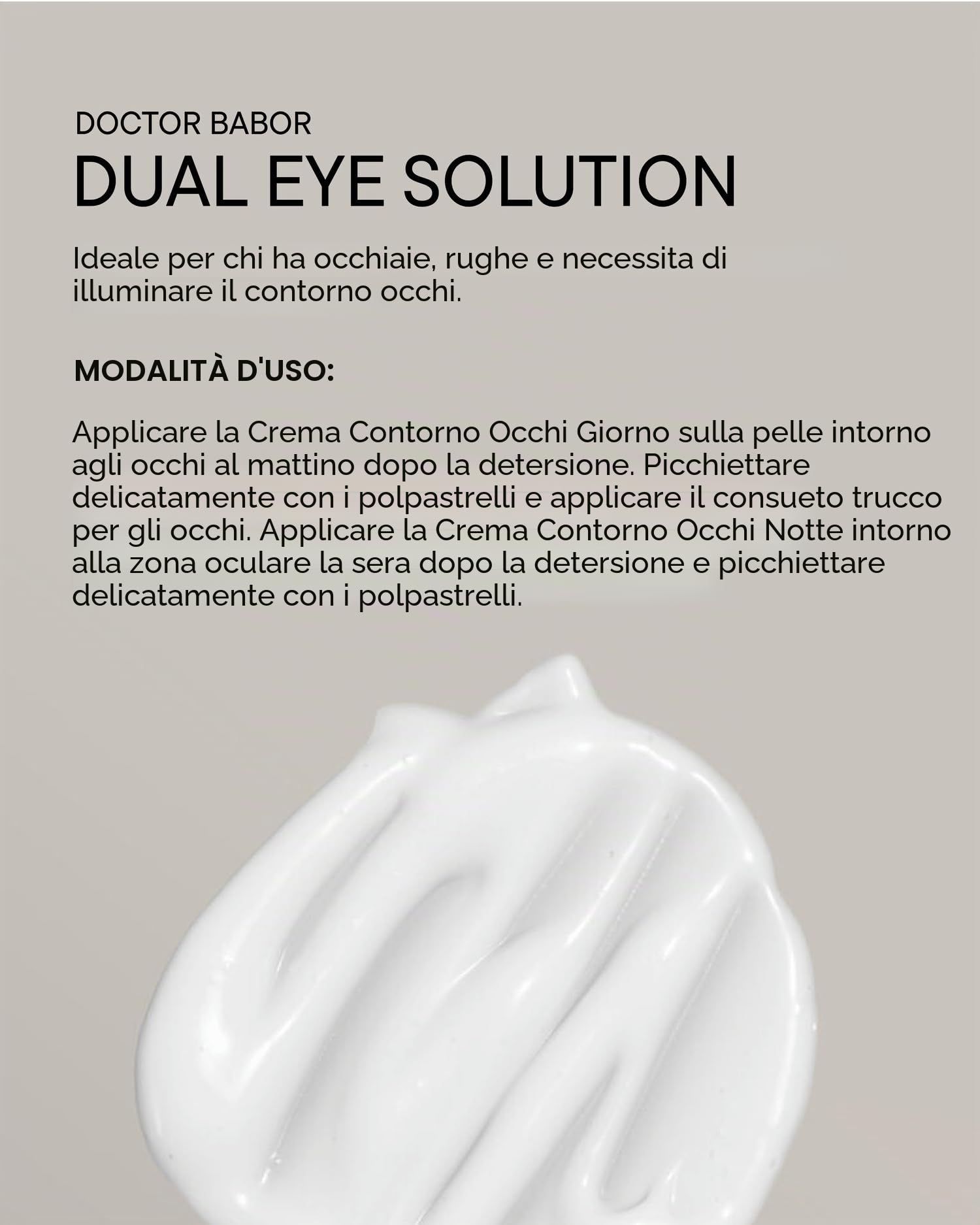 DOCTOR BABOR Dual Eye Solution Crema contorno occhi 15 ml | Per occhi luminosi, Trattamento giorno e notte, Crema antirughe altamente efficace, Formula vegana