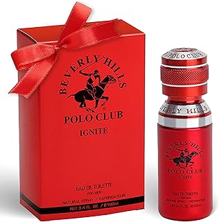 Beverly Hills Polo Club IGNITE - Cologne for Men with Notes of Vanilla, Cacao, Patchouli & Orchid - Sweet Floral Sexy Fragrance Scent - Eau De Toilette Spray 3.40fl.oz / 100ml