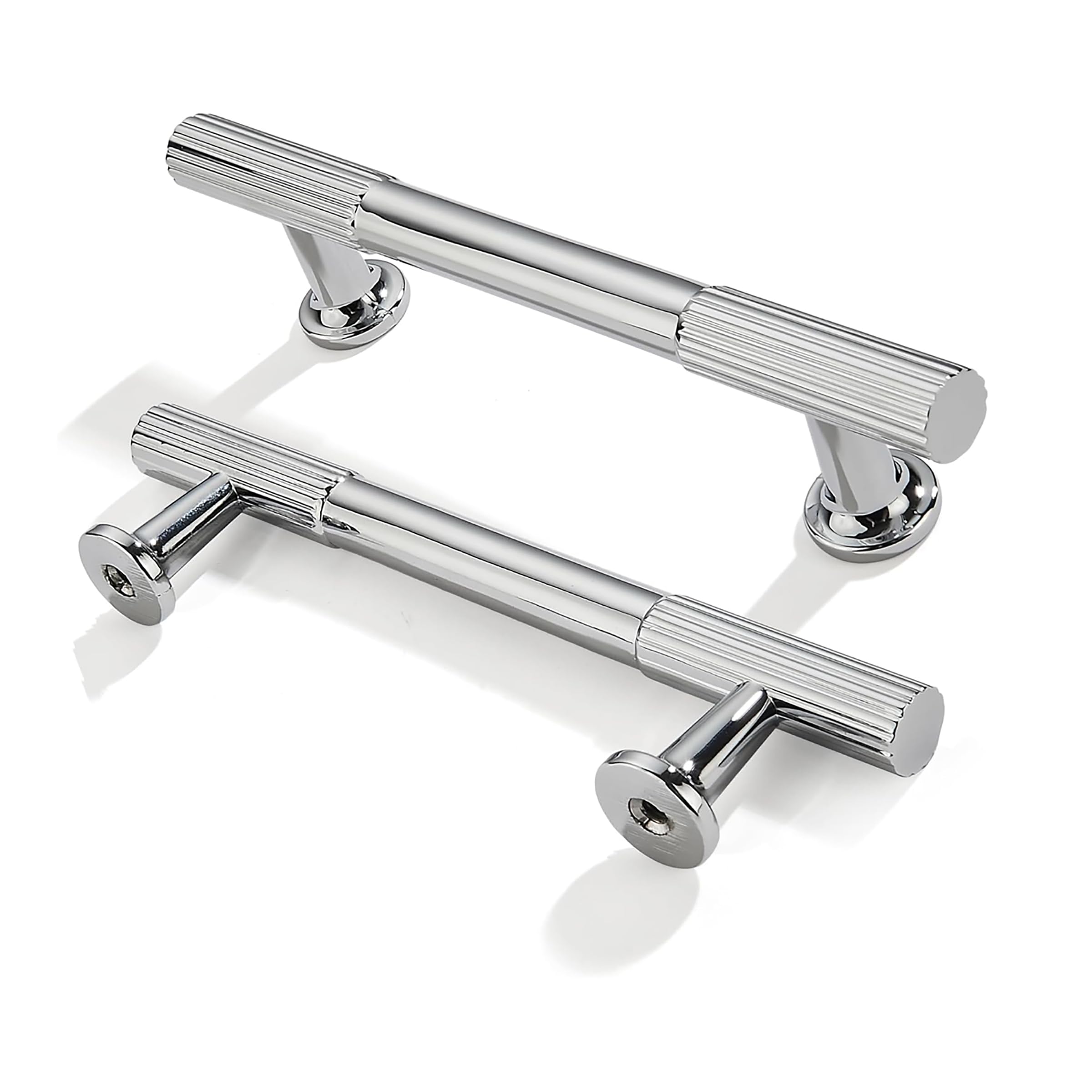 ZAUYX 2Pack 4Inch Hole Center Polished Chrome Cabinet Pulls Solid Heavy Duty Cabinet Pull is Suitable for Drawers Dressers Handles Kitchens Bathroom cabinets