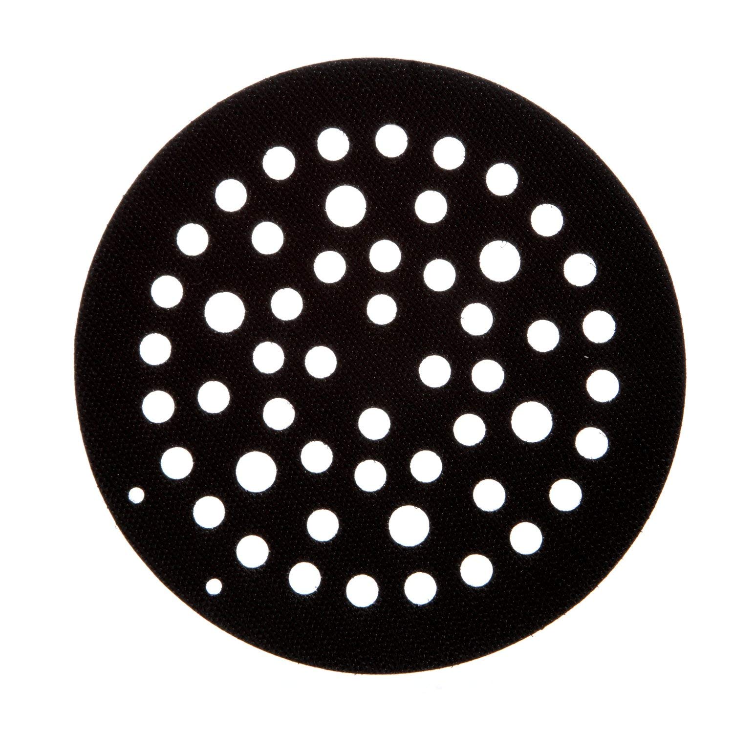3M Clean Sanding Disc Pad Hook Saver 20446, Hook and Loop, 6" Diameter, 52 Holes, Black (Case of 20), 6 "