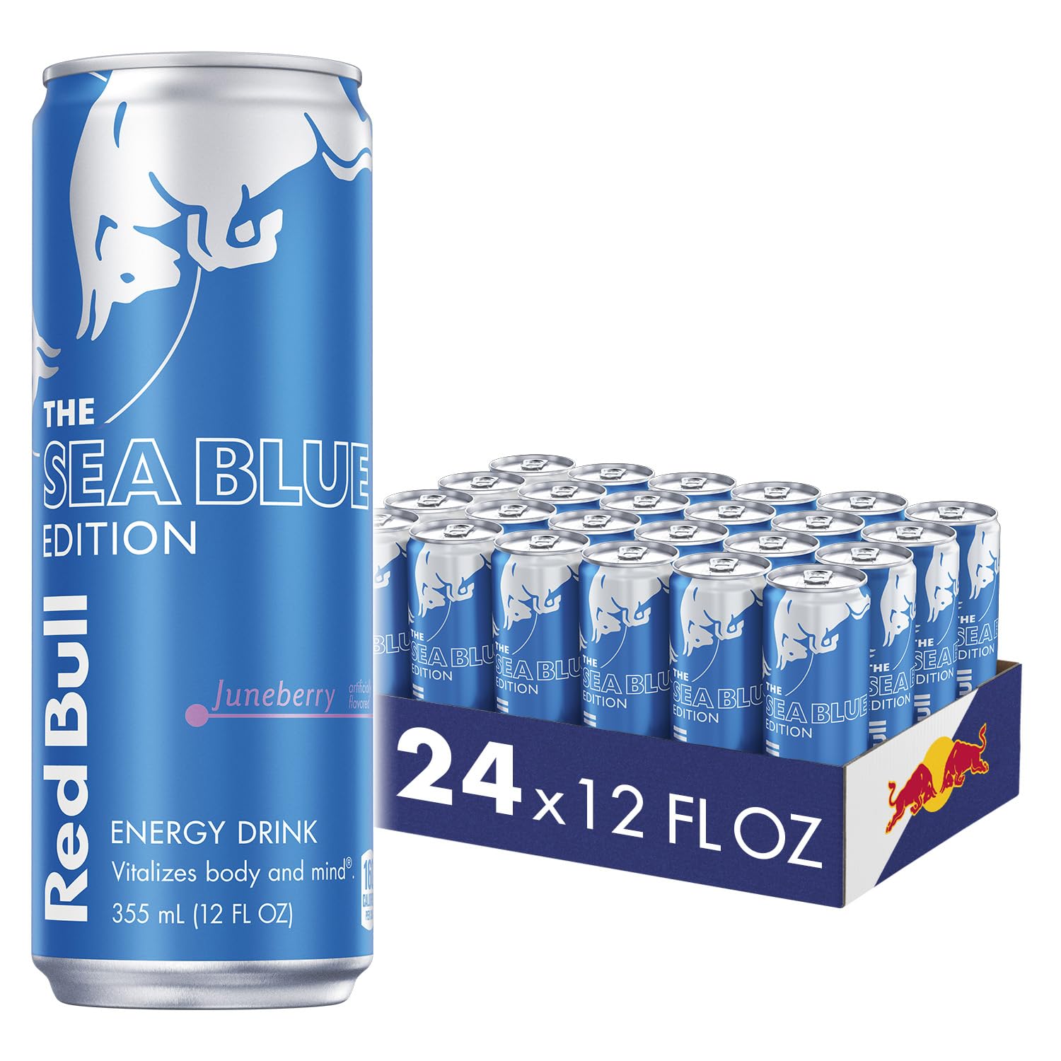 (BBD 92/26/25). Red Bull Sea Blue Edition Juneberry 12 fl. oz. can (Pack of 24) Juneberry 12 Fl Oz (Pack of 24)