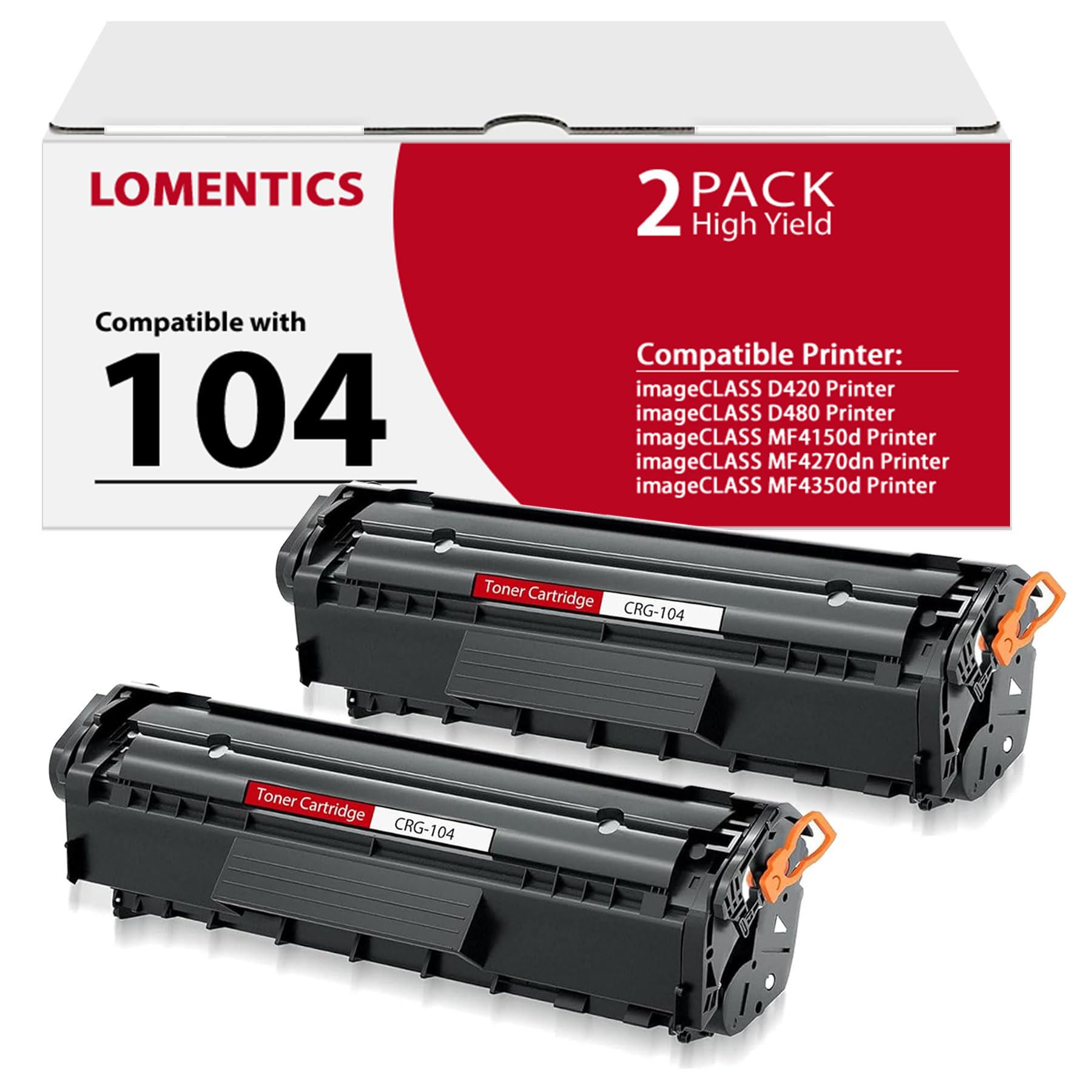 104 Toner Cartridge 2 Black 104 Toner Loment Compatible Replacement for 104 FAXPHONE L120 L90 imageCLASS D420 D480 MF4150d MF4270dn MF4350d MF4370dn