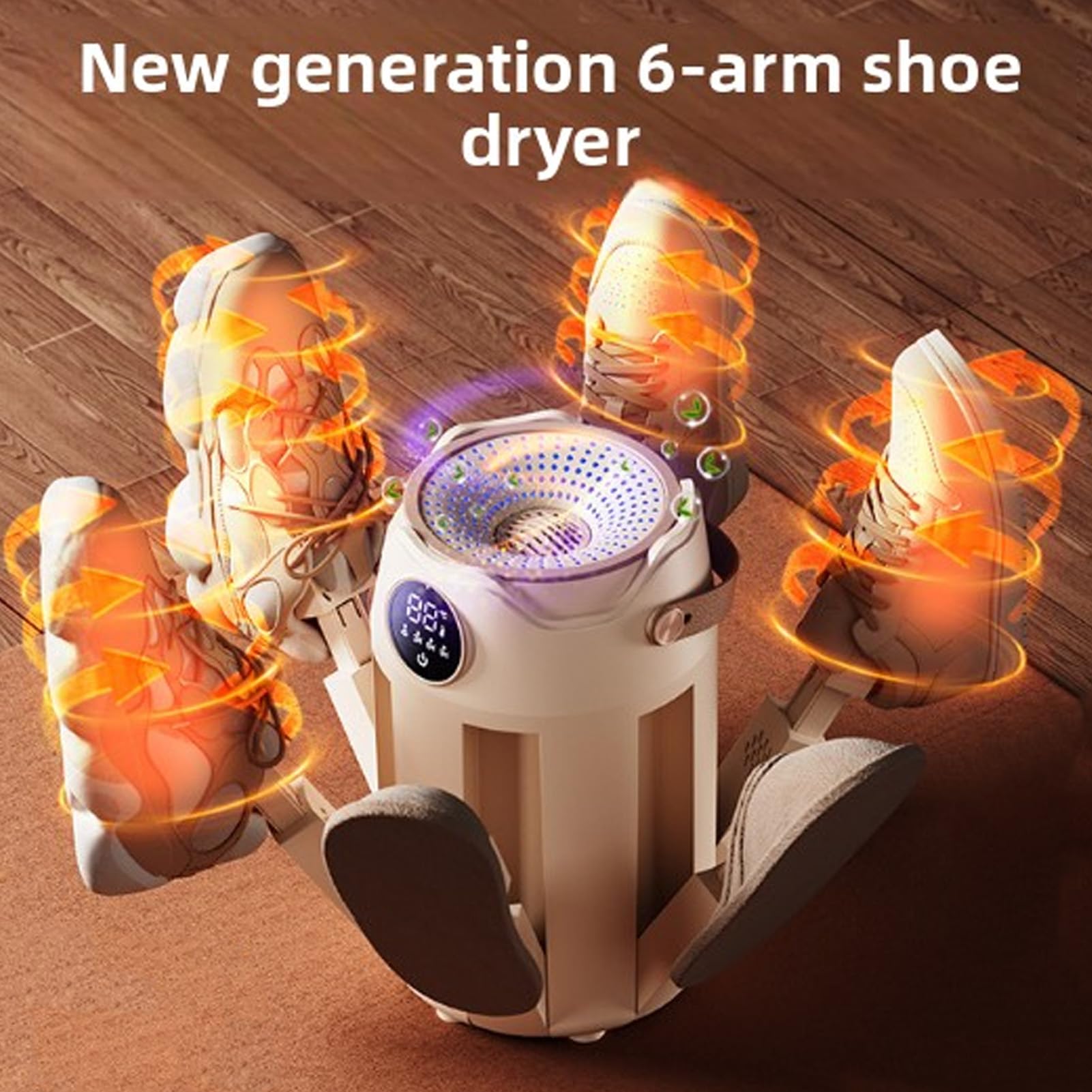 Asixxsix Sèche-Bottes, Sèche-Chaussures pour Bottes et Gants de Travail, 6 Ports de Séchage avec Minuterie, Conception de Tube Réglable, pour de Ski, Chaussures, Gants (Prise UE 220V)