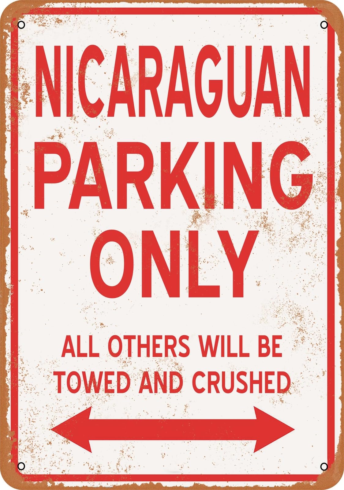 Metal Sign - NICARAGUAN PARKING ONLY - Vintage Look home decor