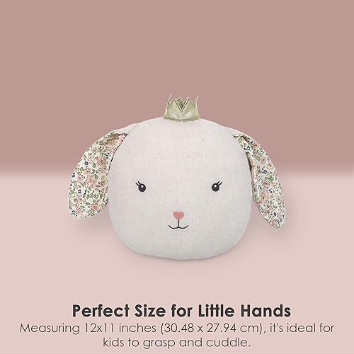 Miniatura 3 de MON AMI Faith Bunny - Almohada decorativa de conejo de 12 x 11 pulgadas, cojín de peluche de conejo, almohada decorativa para guardería, cama, sofá,