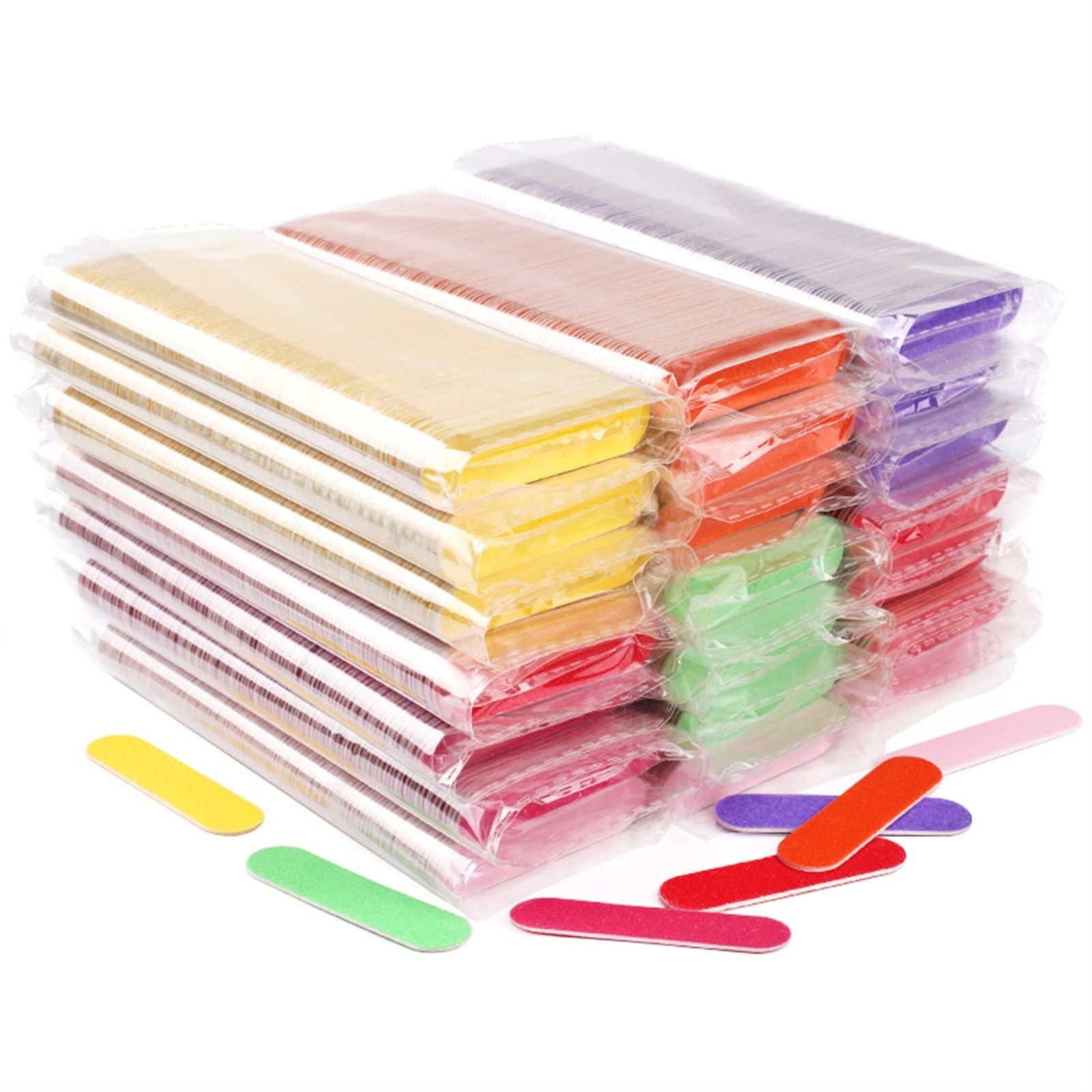 Kit per la Cura delle Unghie Emery Boards con Nail Tampone di Carta vetrata for Legno da 500 Pezzi Mini Lima for Unghie Tampone di Legno for levigatura