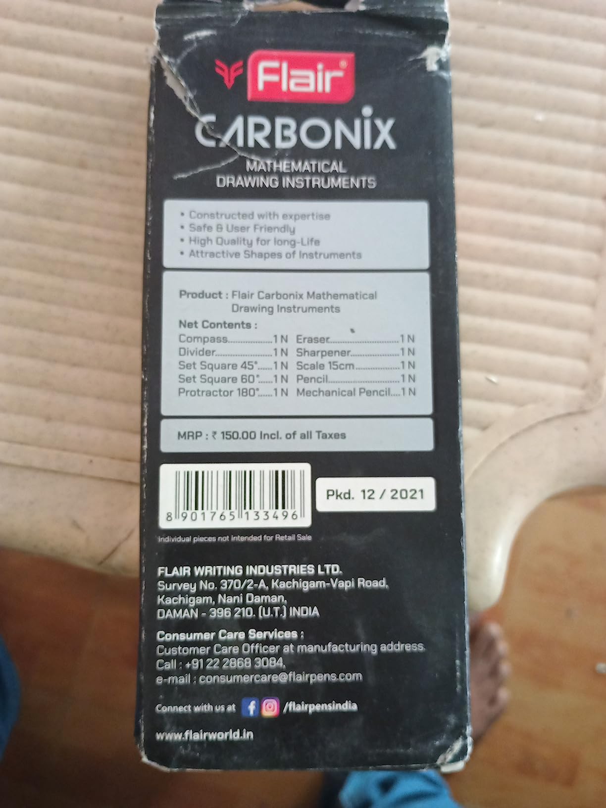 FLAIR Carbonix Mathematical Drawing Instruments Box | Free 0.7 mm ...