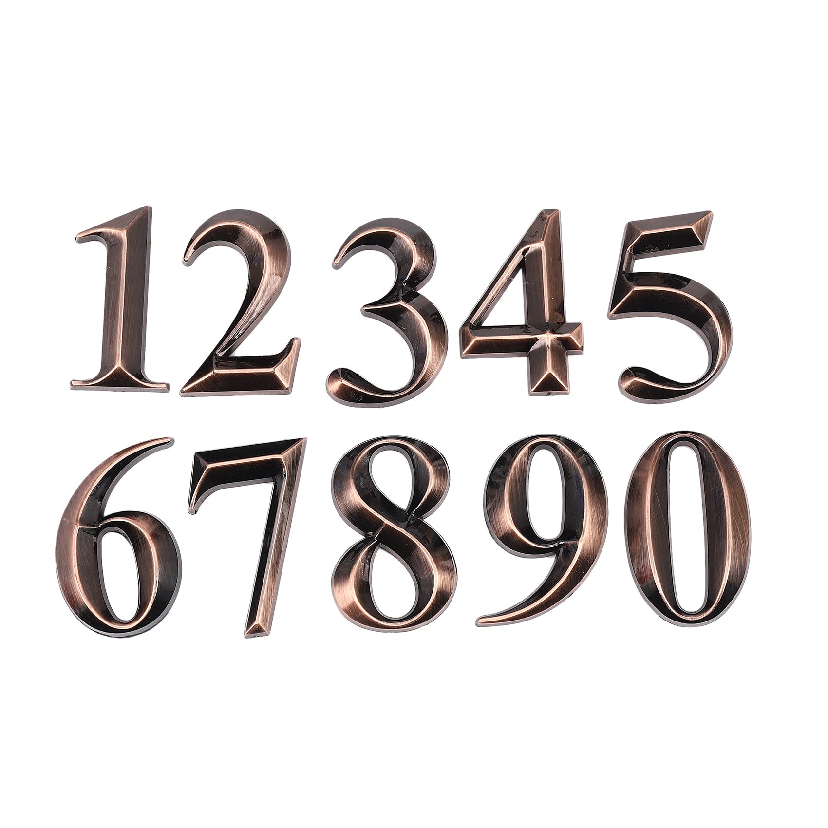 Xuzxinze Bronze 10Pc Gate Digits 0 To 9 Number Tag Numeral Door Plaque House Drawer Sign Plating Hotel Home Sticker Address Door Label