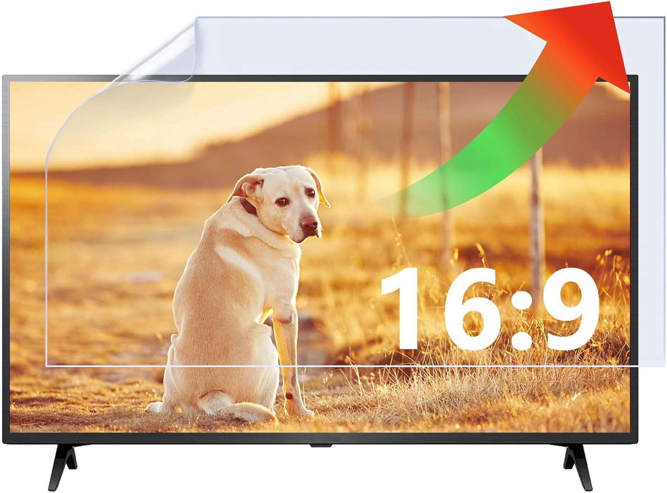 Folia ochronna na ekran telewizora z filtrem anty-niebieskiego światła i antyodblaskowym, kompatybilna z telewizorami panoramicznymi o przekątnej 37"/40"/42"/43，40inch/L875×W483mm