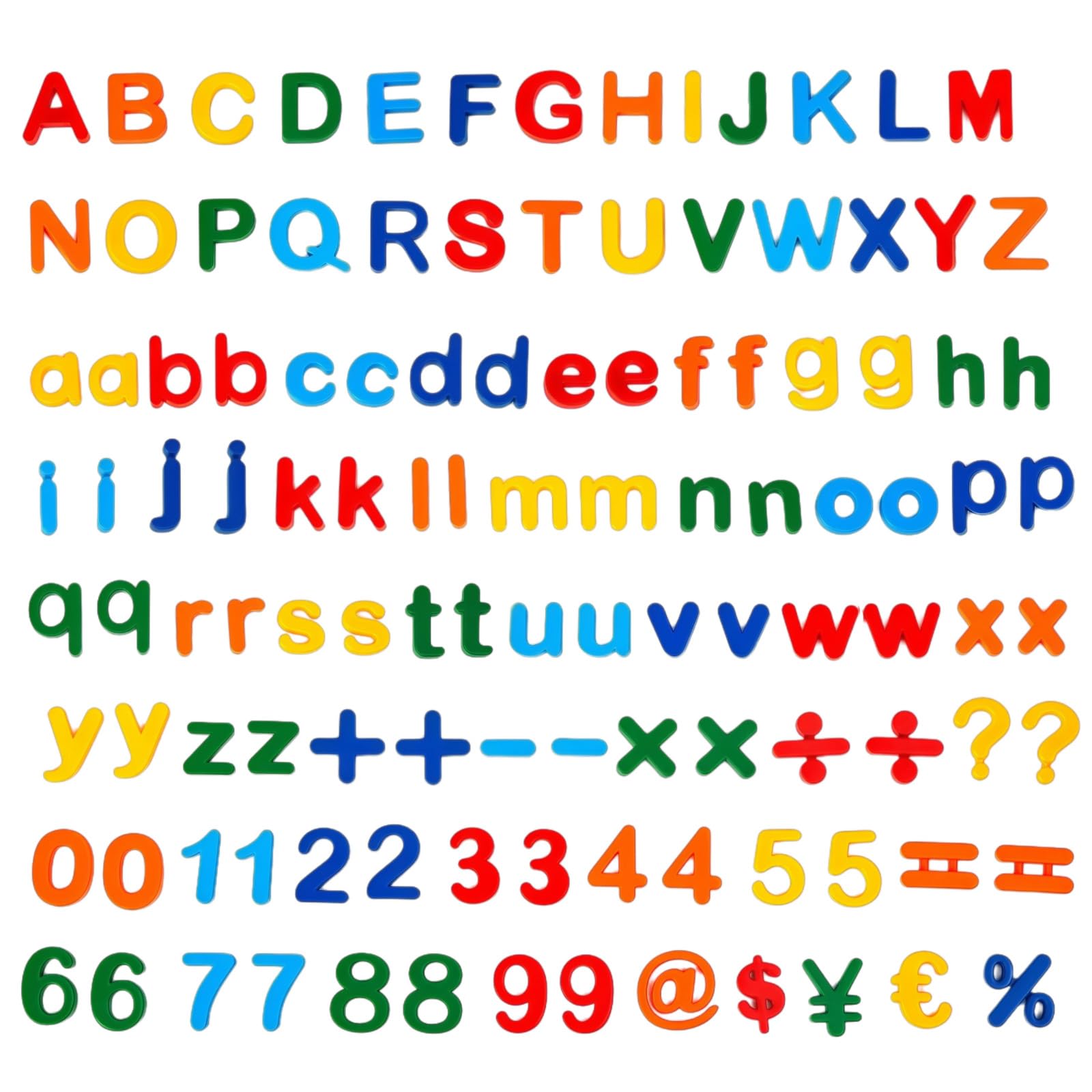 Magnetic Letters and Numbers 115 PCS A-Z Alphabet Magnets Set with Math Symbols Thick Fridge Magnets Colorful Magnets Learning Educational Tool for Board Fridge