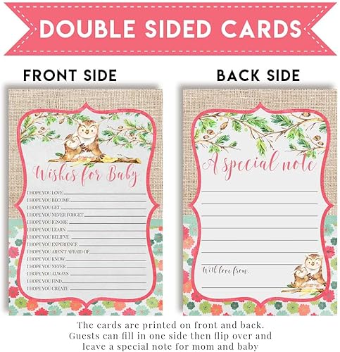 Miniatura 9 de Little Rascal - Tarjetas de deseos de bebé de mapache de 20, 4 x 6 pulgadas, gran recuerdo y actividad divertida para baby showers, deseos de