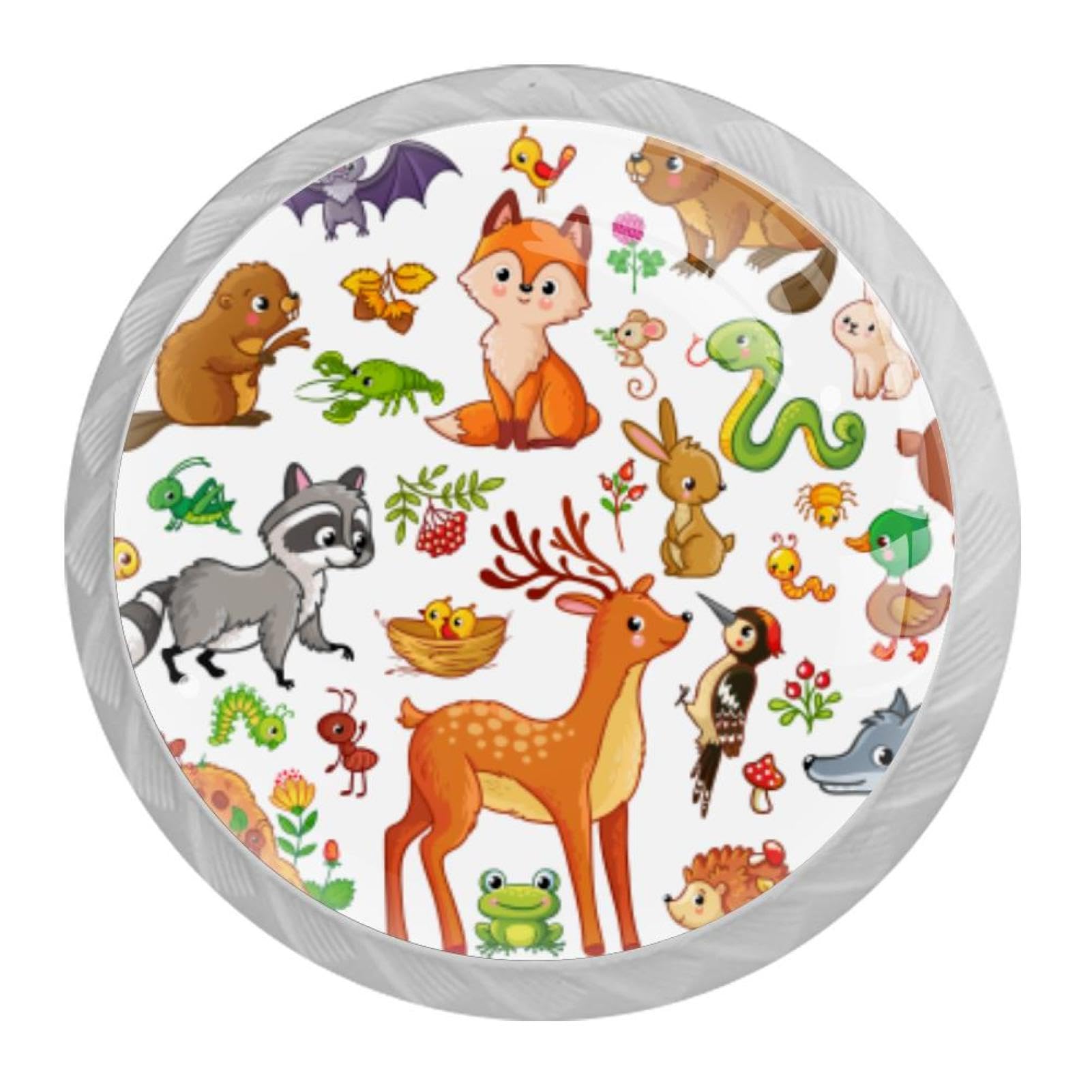 Tqmspg Multi10 4 Pieces Drawer Pulls Cute Animals Door Knobs Dresser Handles For Kitchen Wardrobe Cupboard Hardware Furniture