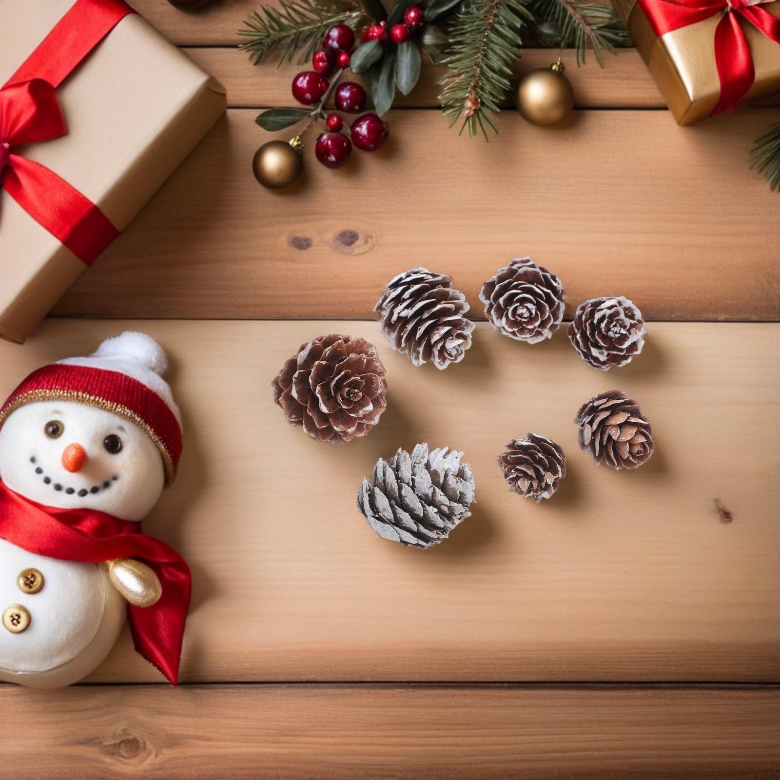 Toyvian 400 Stück Kleine Handgefertigte Kiefernzapfen Dekoration für | Leicht, Wiederverwendbar und Einfach Aufzuhängen, Rustikale Optik für Kamin, Weihnachten und Bastelarbeiten