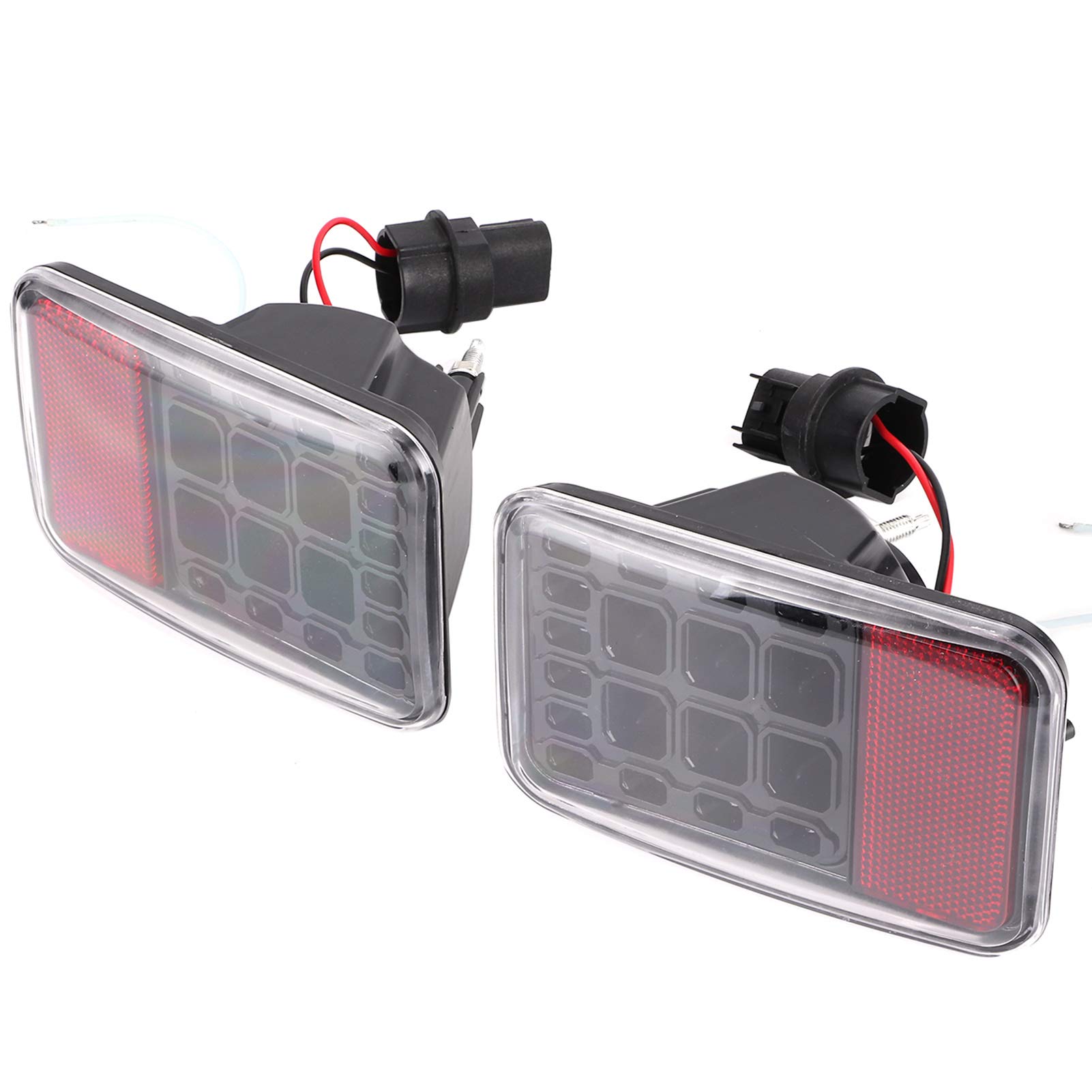Yctze 2pcs 12V Luz antiniebla trasera 6500K Alto brillo IP67 Ajuste impermeable para JK 2007-2017 trasera 6500K Alto brillo IP67 Ajuste impermeable para J
