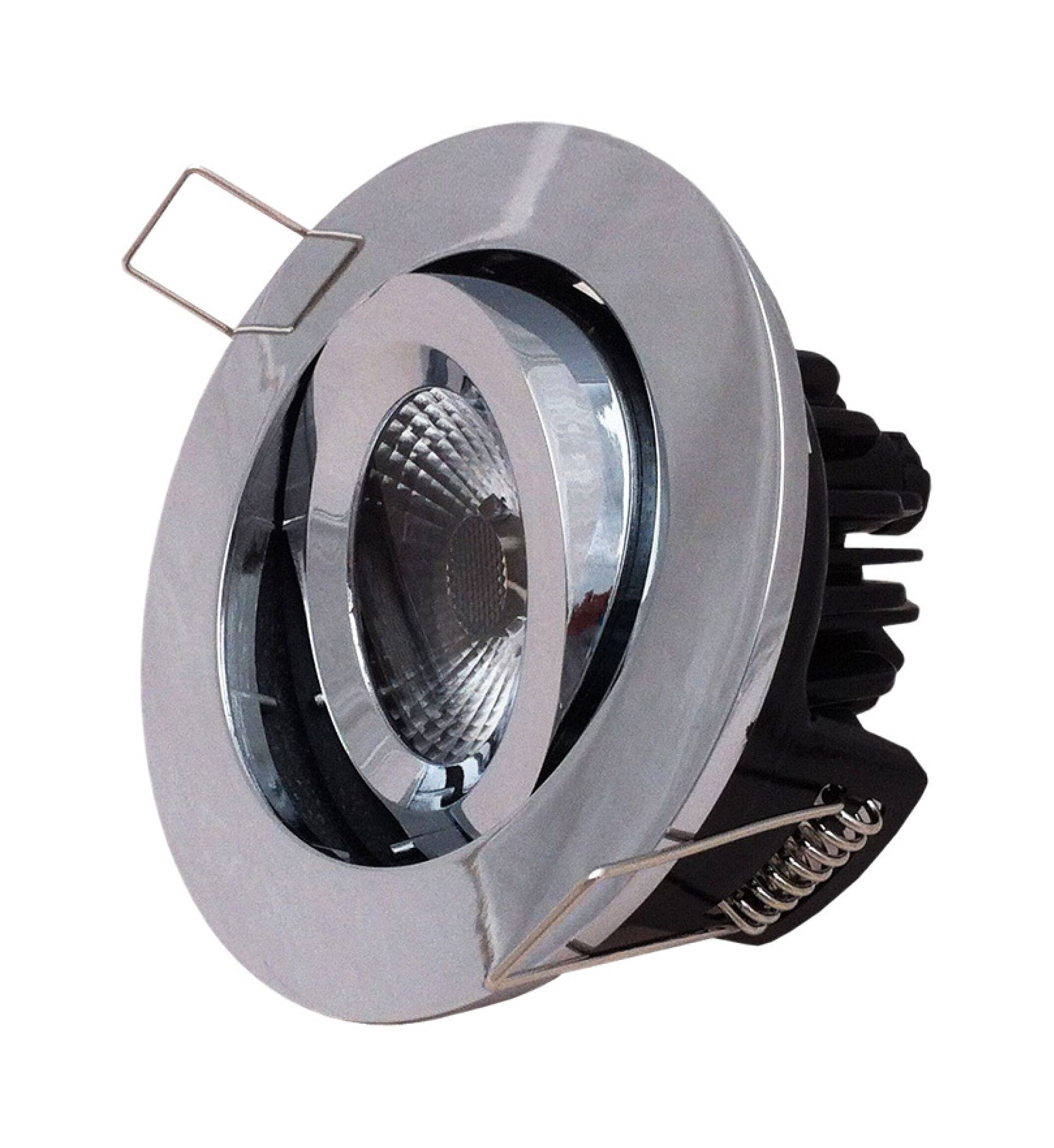 Leyton LightingELAN-T-3K-CH Elan Dimmable LED Downlight, Tilt, IP20, Chrome, Warm White