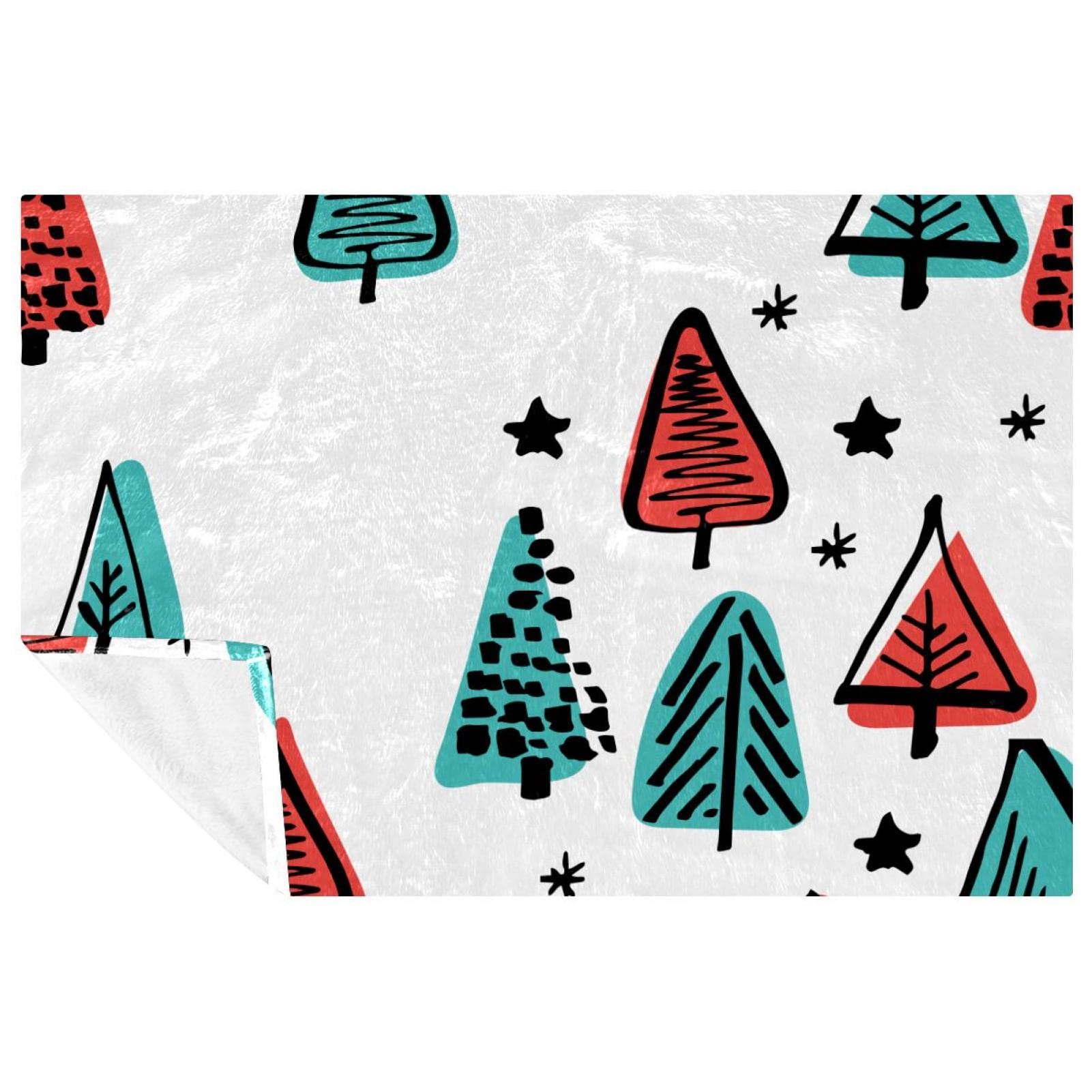 Couverture douce de Noël motif sapin scandinave, l'idée cadeau idéale pour lit et canapé