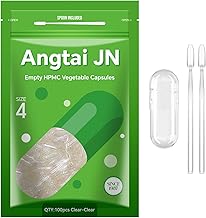 AngtaiJN Empty Vegan Capsules Size 4 Clear Empty Capsules for Filling, DIY 4 Empty Capsules Compatible with Size 4 Capsule Filler, 100 Count