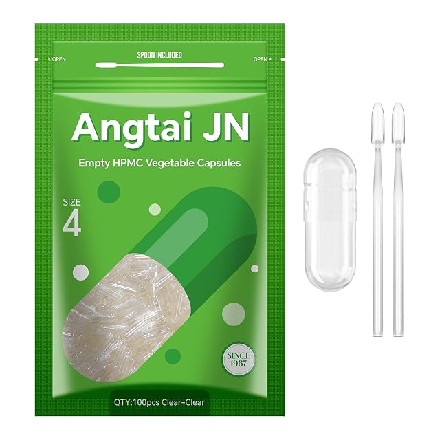 Size 4 Empty Capsules - 100 Count Clear Empty Vegan Capsules - Small Veggie Pill Caps - Filling