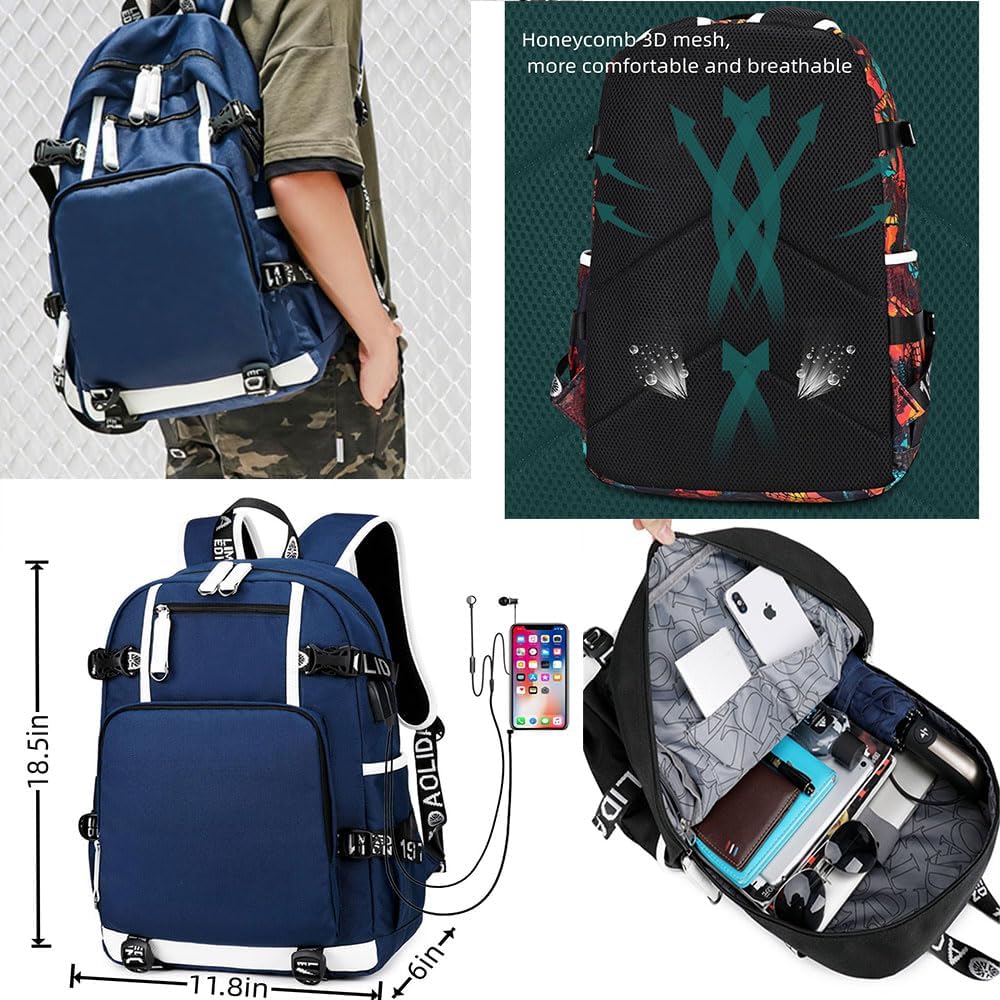 No. 30 Basketball Player Multifunctional Backpacks Sports Fan Bookbag Travel Student Backpack (W1) - Image 2