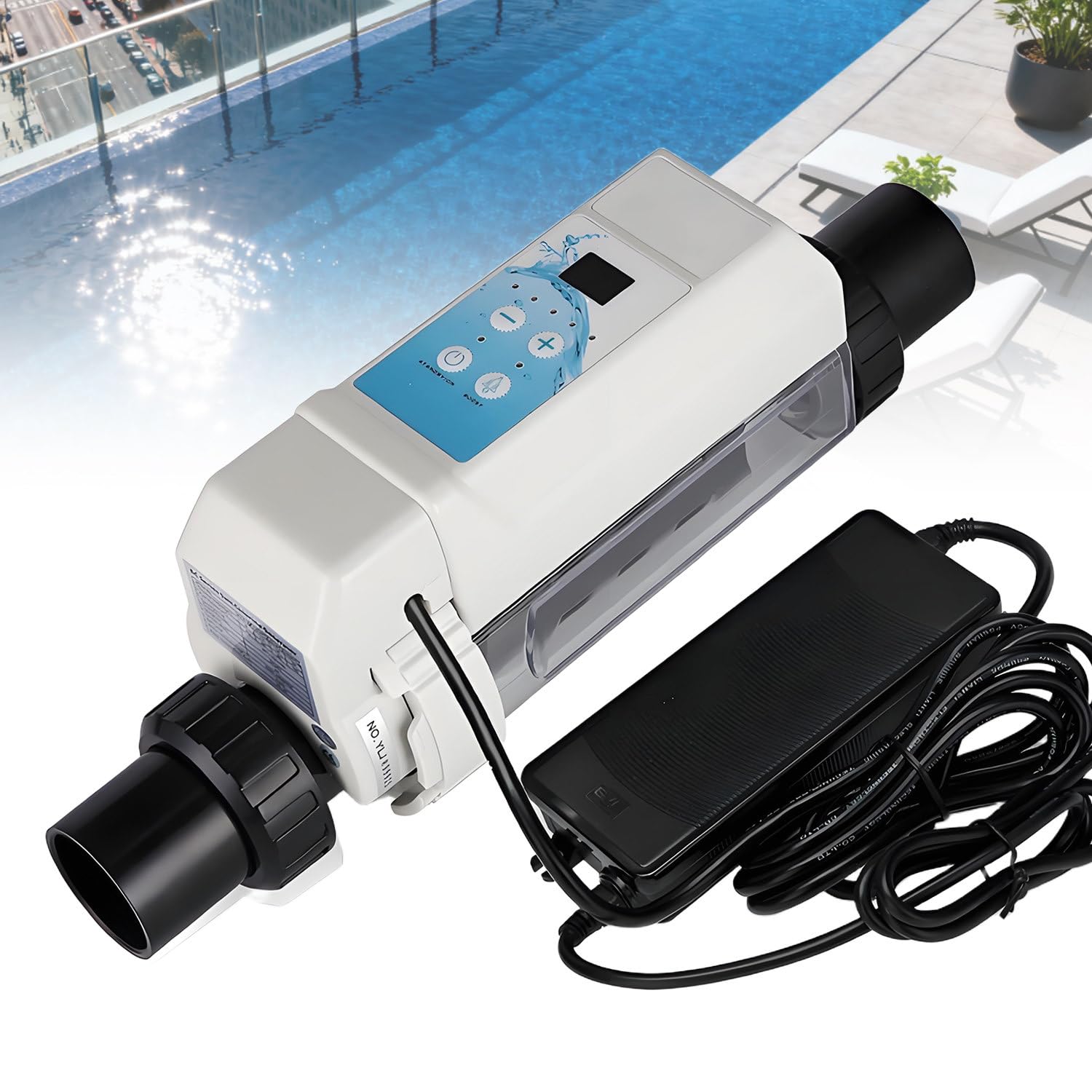 Generador de Cloro para Piscinas de Agua Salada con Limpieza automática, Conjunto de Cloro de 8, 16, 12 y 20 g/h, para Piscinas domésticas, comerciales y spas HT12