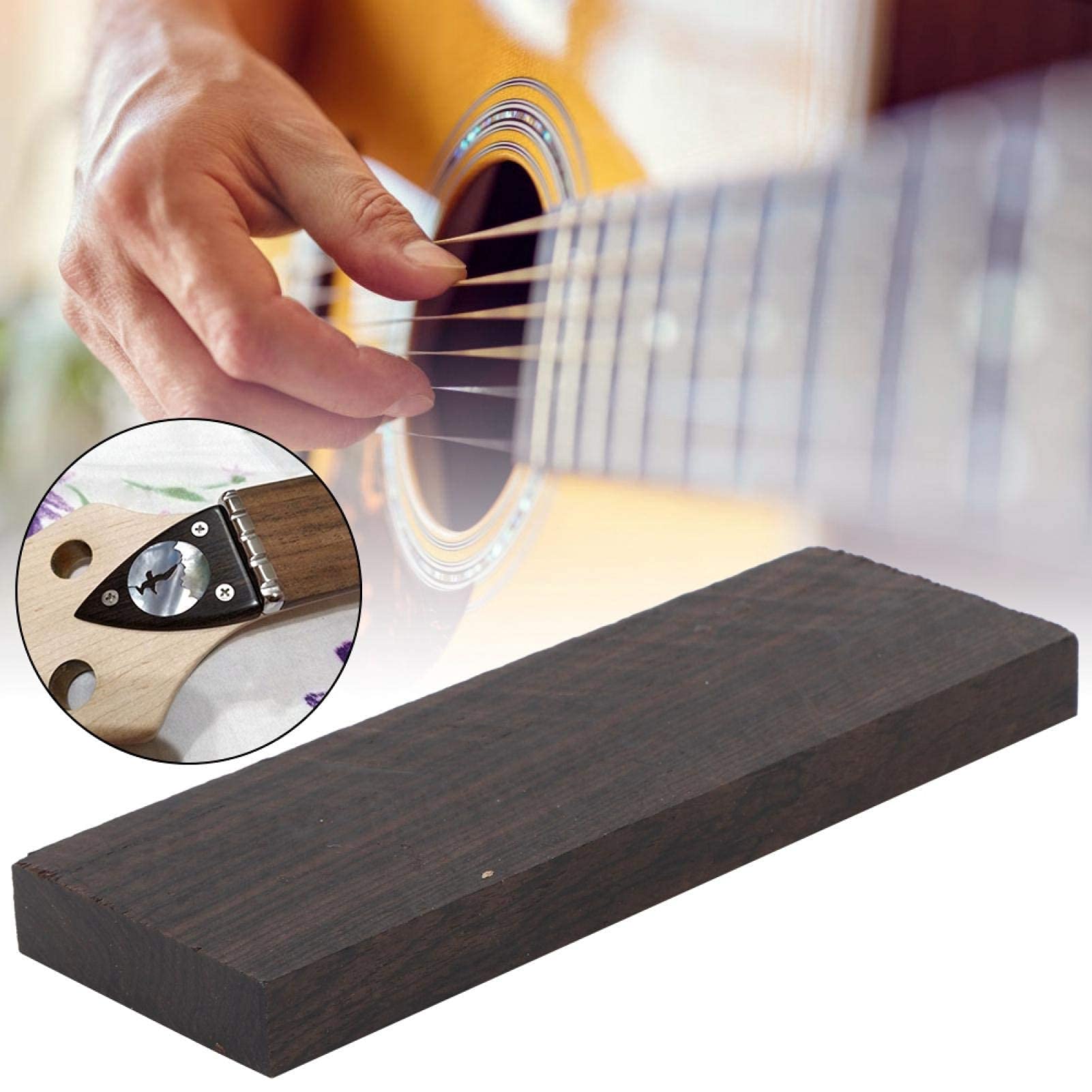 Madera de Ébano para Instrumentos Musicales, 4 Piezas, 12x4x1 cm, Material Original DIY, Mango de Madera, Reemplazo