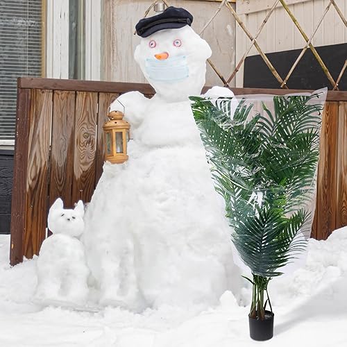 Miniatura 7 de 6 fundas de invierno para plantas de invierno, protección contra congelación, pequeñas bolsas de plástico transparente, bolsas de refugio, tela