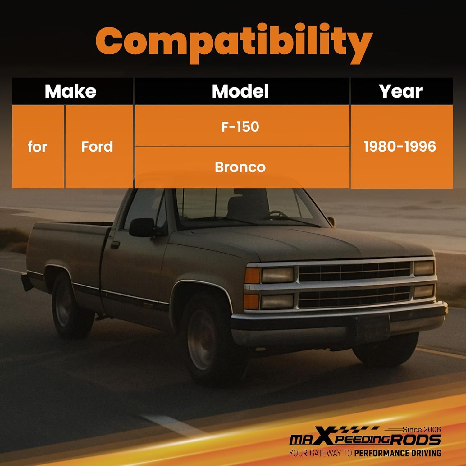 maXpeedingrods Extended Brake Lines for Ford F-150 Bronco 1980-1996 for 4-6" Lift, Front and Rear Stainless Steel, DOT Approved