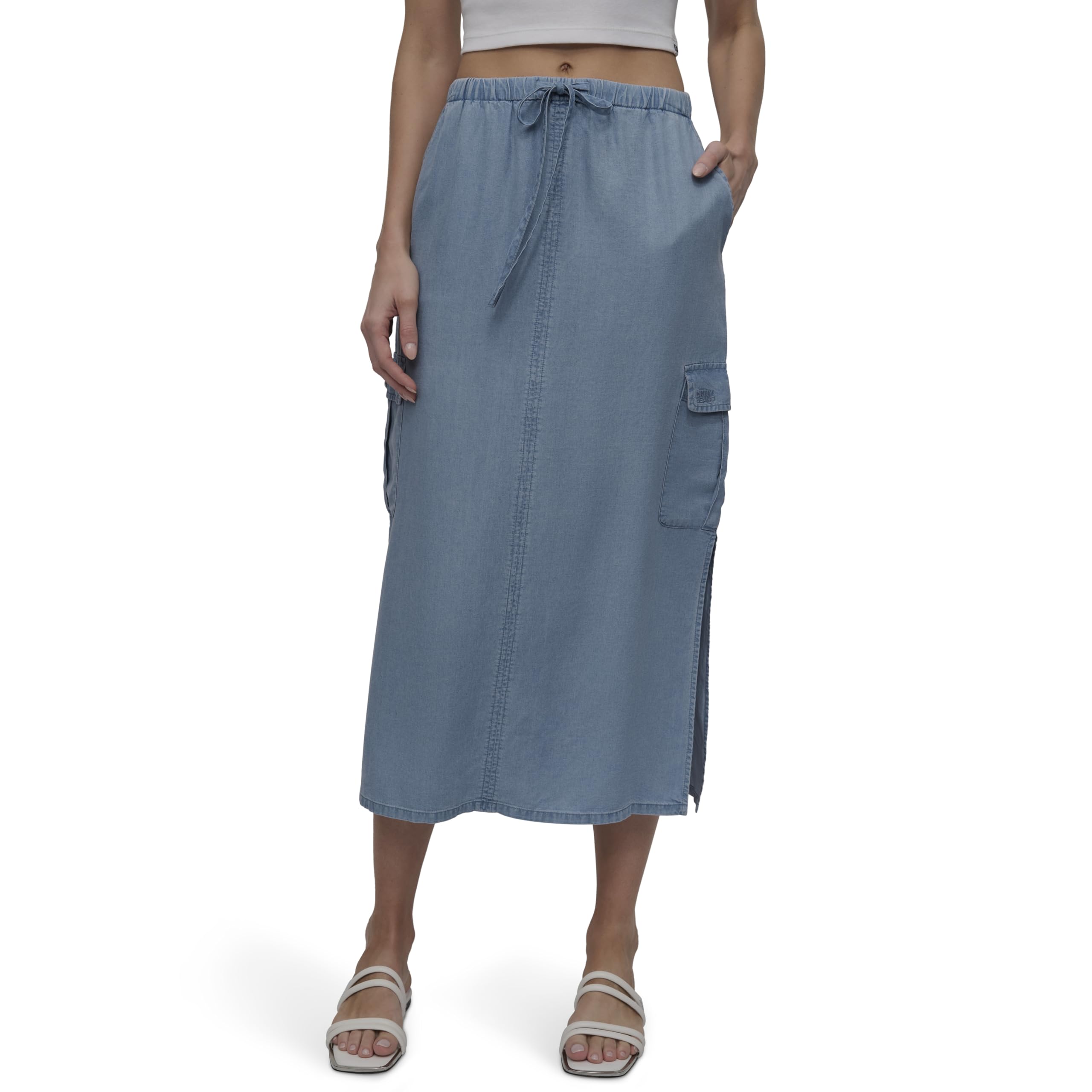 

                                                    DKNY Women's Skirt with Cargo Pockets, Chambray, X