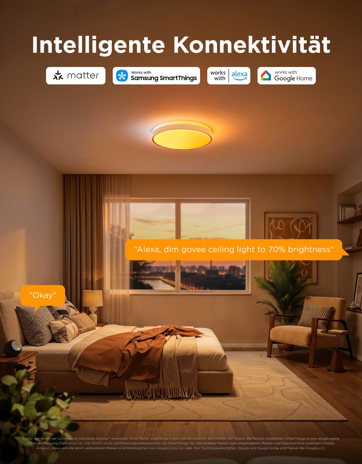 Govee RGBICWW Deckenlampe Pro55W, 4800lm LED Deckenleuchte Dimmbar,Ø45,5cm | 2700K–6500K für 20–30m², 74+ Szenen, Kompatibel mit Matter/Alexa/Google, Einfache Installation, Wohnzimmer Schlafzimmer