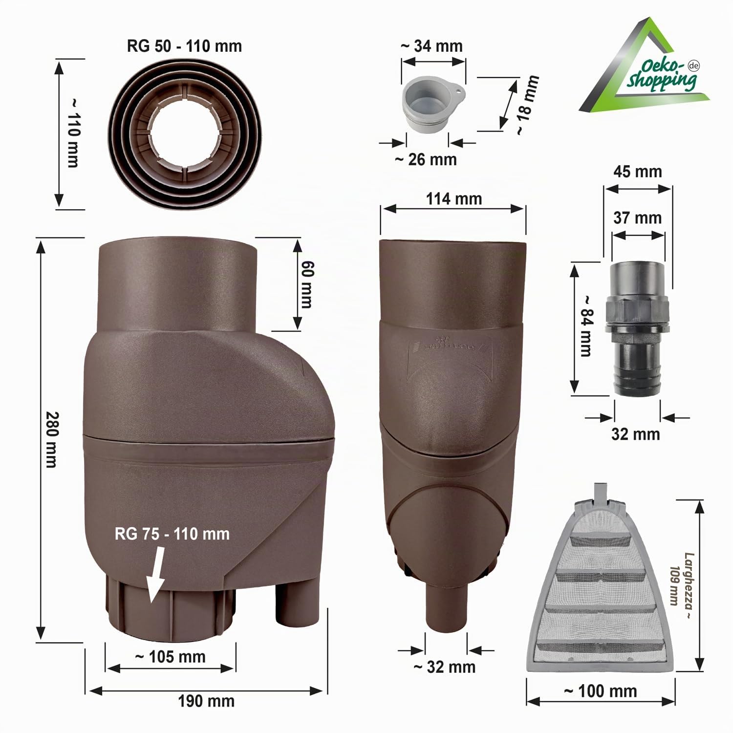 BARILE ACQUA PIOVANA/CONTENITORE ACQUA PIOVANA/RECIPIENTE ACQUA PIOVANA 120L CON FILTRO PER ACQUA PIOVANA/FILTRO PIOGGIA T33