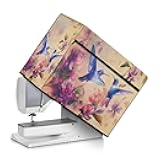 Kathyboom Hummingbird Flower Sewing Machine Cover Protective Cover with Top Handle,Compatible with Most Standard Sewing Machines Easy to Clean