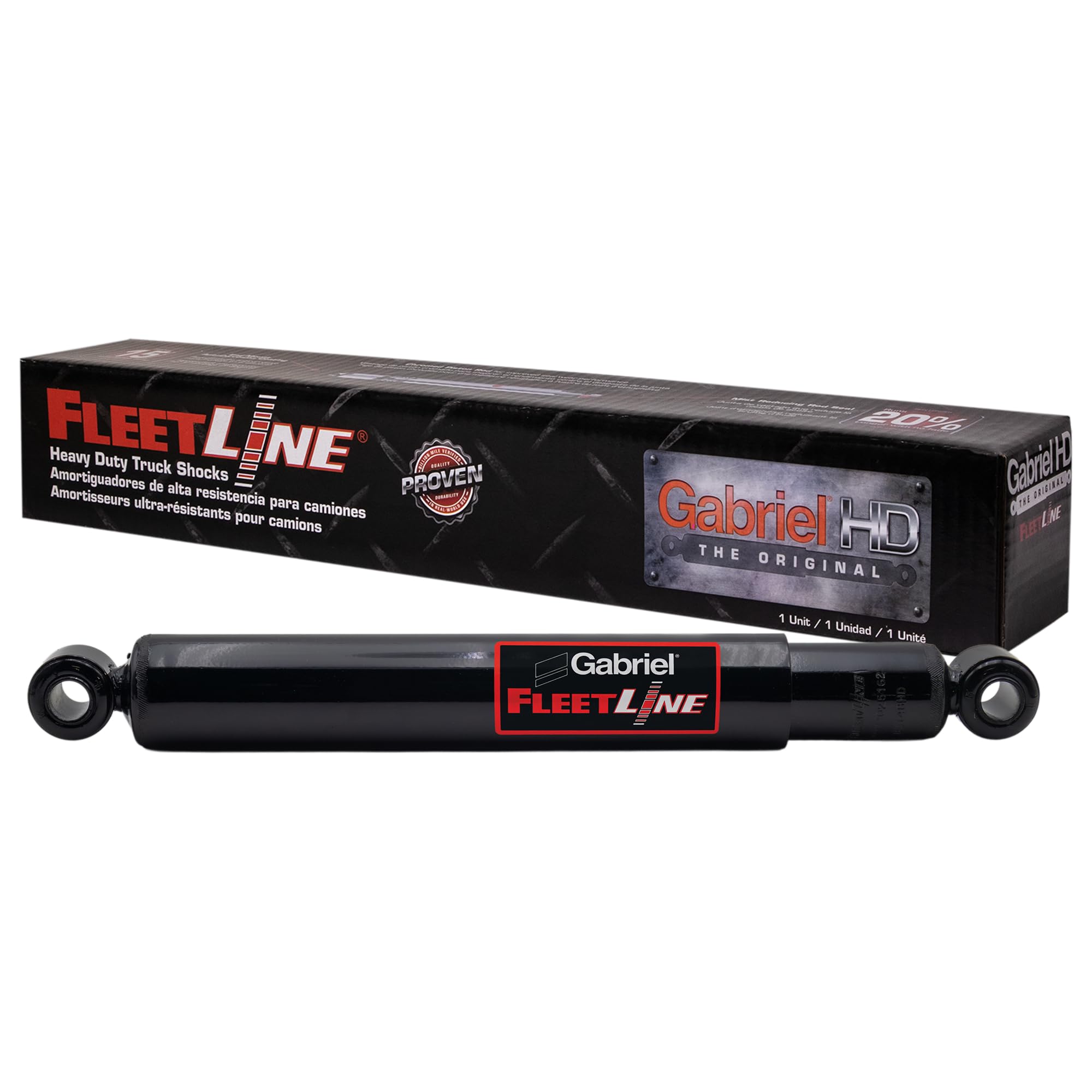Gabriel 83148 FleetLine HD Truck Front/Rear Shocks Fits Ford F-650, F-750; Hendrickson Suspension Systems Conventional Hino Models; Mc Neilus Truck &amp; Man Heavy Duty OEM# 60670020