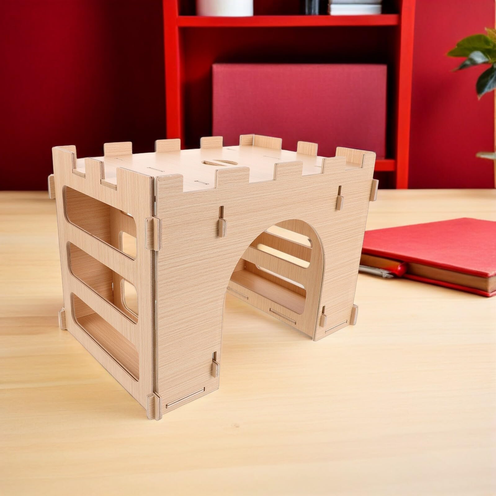 GALPADA Mangeoire à Foin Multifonctionnelle en Bois pour Lapins et Cochons D’Inde Distributeur de Foin avec Cachette Intégrée Râtelier Anti-Gaspillage pour Petits Animaux Usage