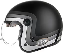 Peels Capacete Aberto Moto com Viseira Solar Interna Click Yesterday Preto Fosco/Prata 56