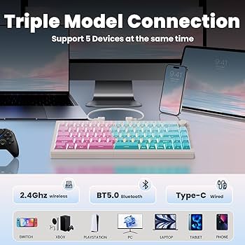 Amazon.com: ZORNHER ST68 Wireless Ergonomic Split Mechanical