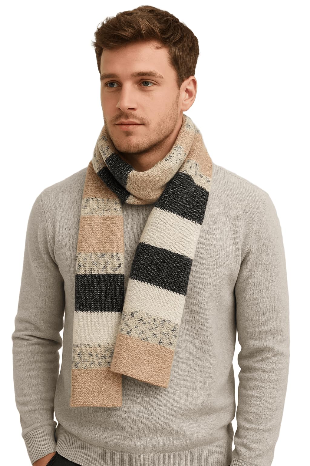 RiddhiInfoetch Multicolor Handwoven Wool Muffler for Men & Women – Soft & Warm Winter Scarf with Tassel Ends – Stylish Striped Pattern pack of 1-picture-38