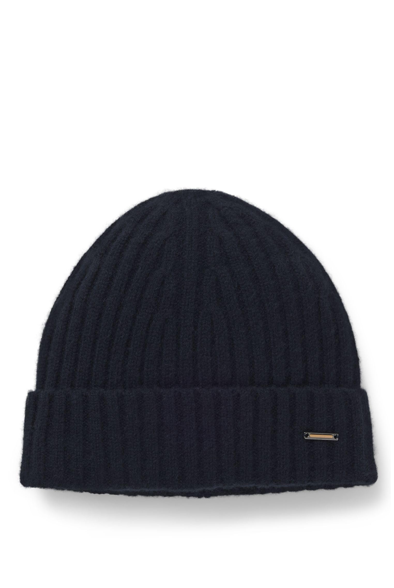 BOSS Mens L-Heroe Hat Ribbed Beanie hat in Cashmere